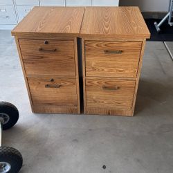 2 Wooden File Cabinets