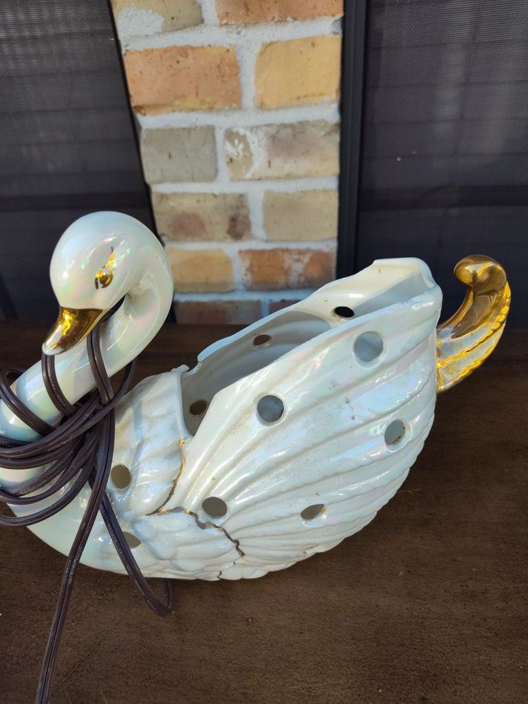 Antique Collectibles Vintage Swan Lamp Farmhouse Decor