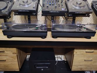 A Pair of Audio Technica AT-LP 120 USB Turntables