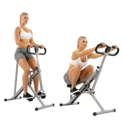 Sunny Health & Fitness Smart Row-N-Ride Glute & Leg Trainer, Foldable Squat Assist Rower with Exclusive SunnyFit App Connection