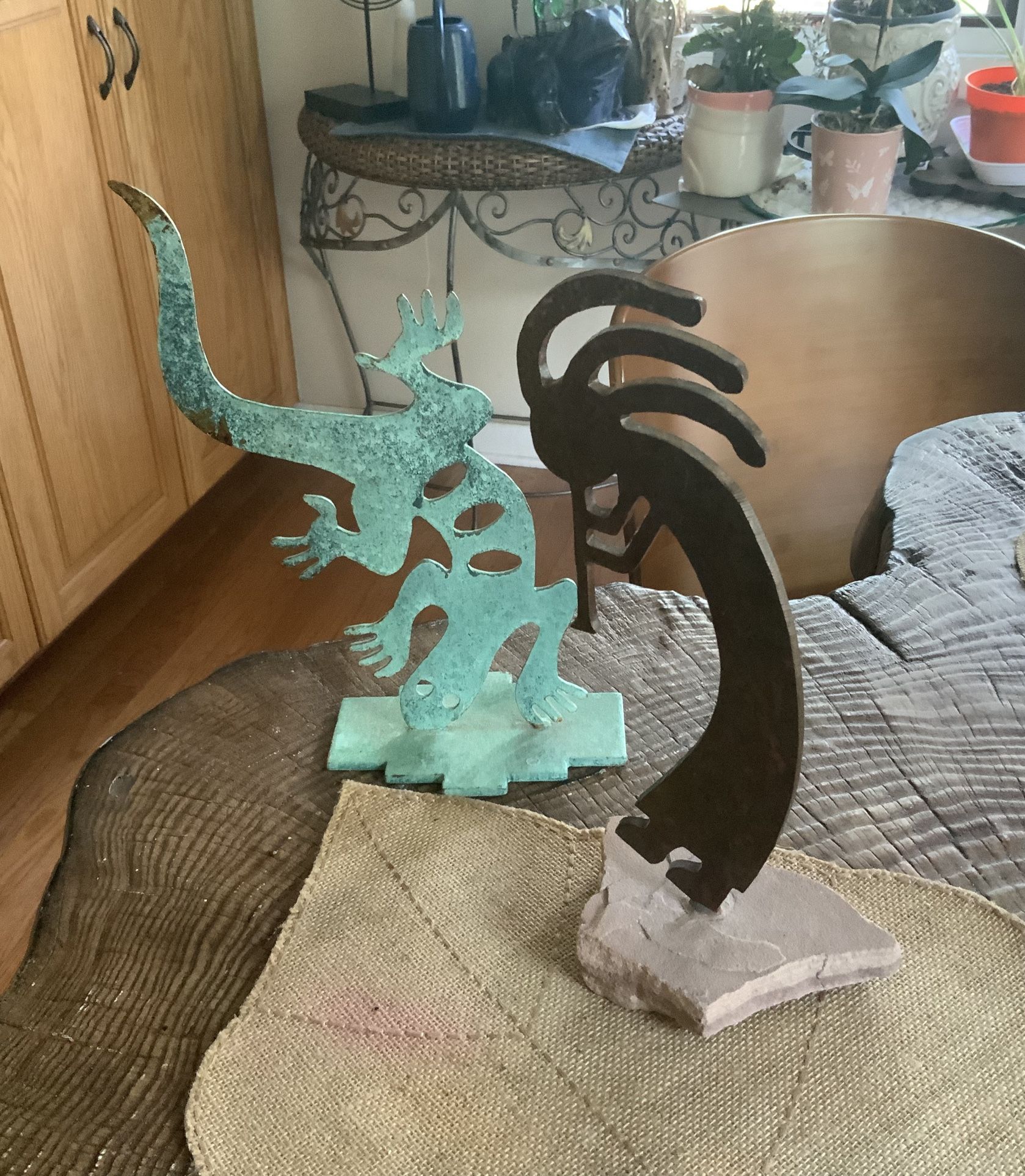 Metal Southwestern Sculptures Pair