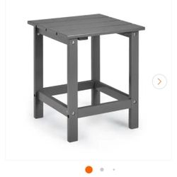 Patio Square Wood Slat End Side Small Outdoor Coffee Table for Garden with Rounded Edges and Cedar