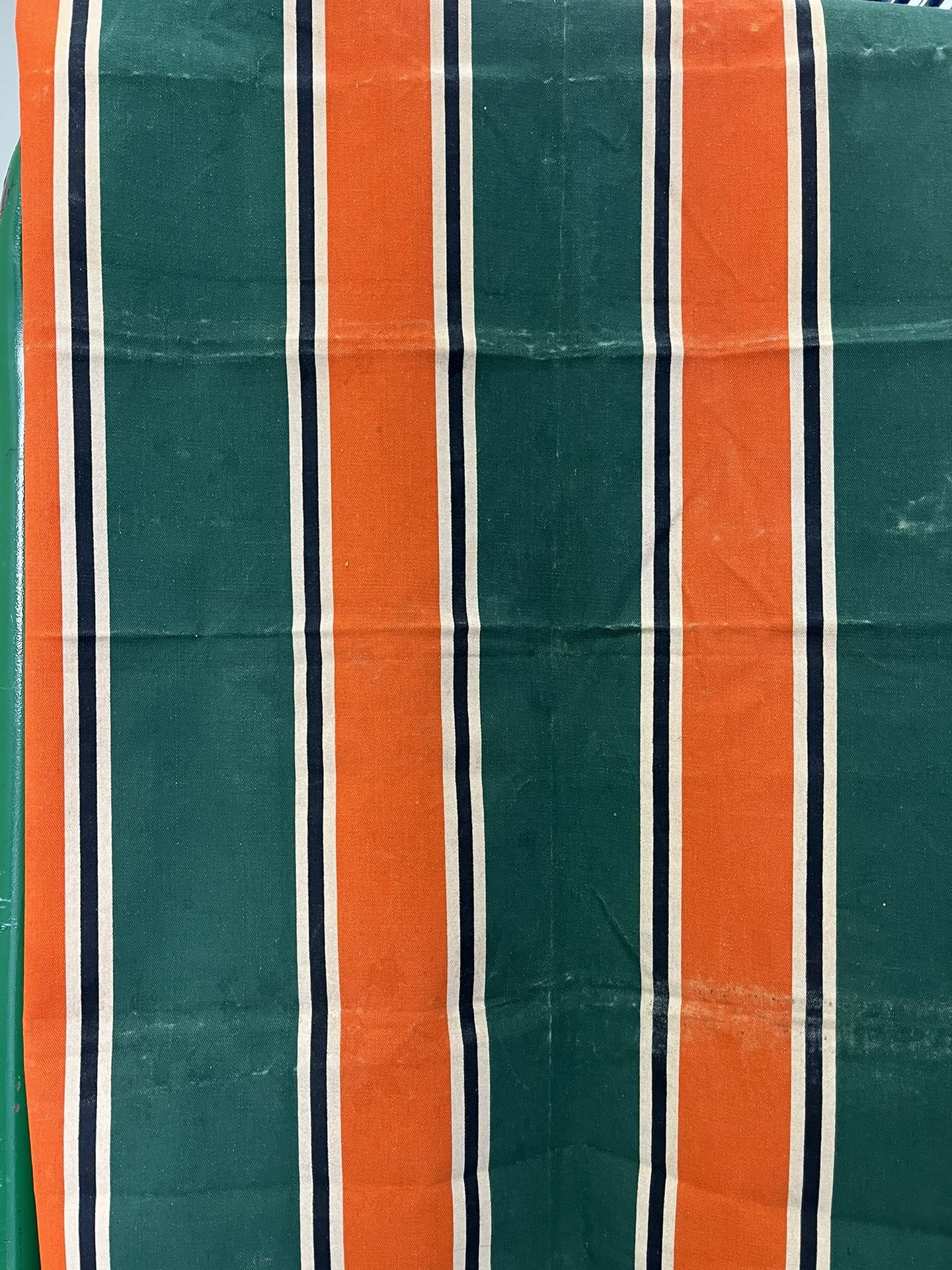 Cotton Striped Ticking Fabric. Vintage Mid 20th Century