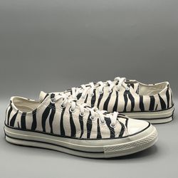 Converse Chuck Taylor 70 OX Black & and White Zebra Stripes - Men’s Size 11 (167811C)