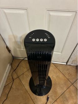 Lasko 32" 3-Speed Oscillating Remote Controlled Tower Fan, Black with Ionizer, T32202