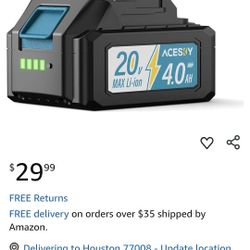 20V Battery, 4.0Ah Battery Powered, for Leaf Blower