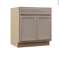Hampton Bay 30 in. W Sink Base Cabinet – Unfinished, Recessed Panel