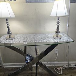 Console table & 2 Lamp