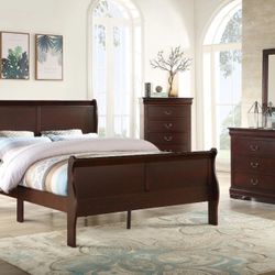 Louis Philip Cherry Sleigh Bedroom Set

