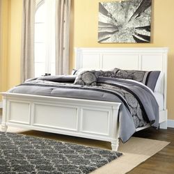 Prentice Queen White Panel Bed


