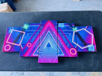 Abstract wall art - pink blue - 5 pieces wallart home decor wall canvas