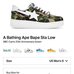 A Bathing Ape Bape Sta Low ABC Camo 20th Anniversary Green