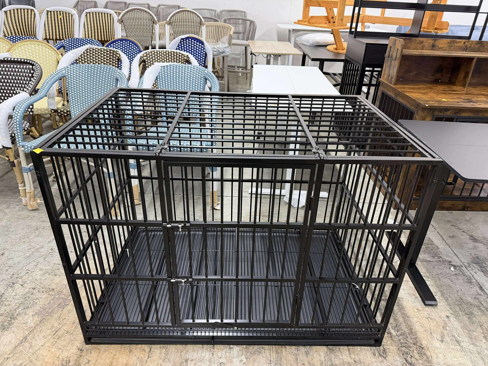 48"Dog Crates for Large Dog,Removable Door, Dog Kennel Indoor(missing the wheels)