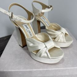 Jimmy Choo  Heloise 120MM Satin Platform Sandals
