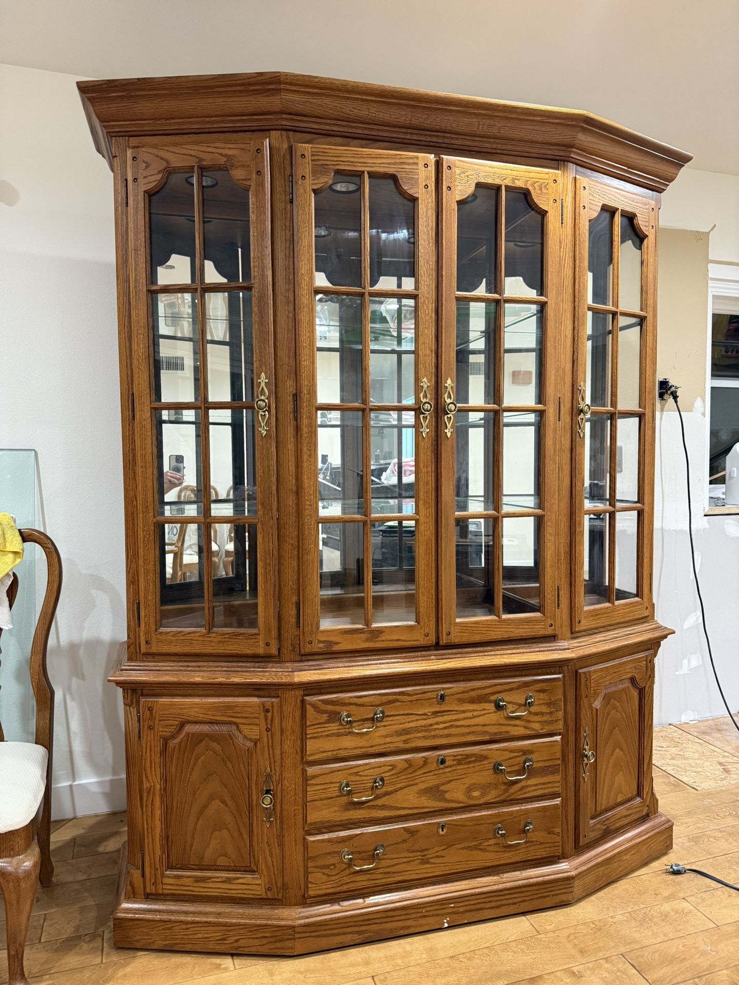 Antique Wood Vintage Dining Cabinet
