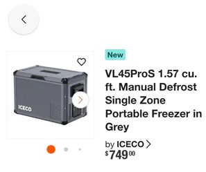 VL45ProS 1.57 cu. ft. Manual Defrost Single Zone Portable Freezer in Grey