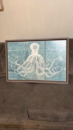 3 panel octopus Gigante coastal wall art (50$)