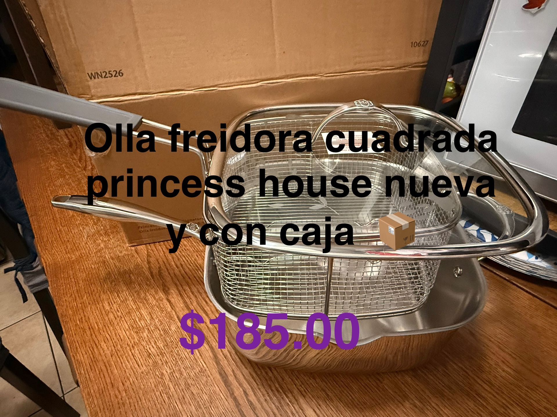 Olla Freidora Cuadrada De 6 Qt 👉 princess house todo nuevo y con caja 📦