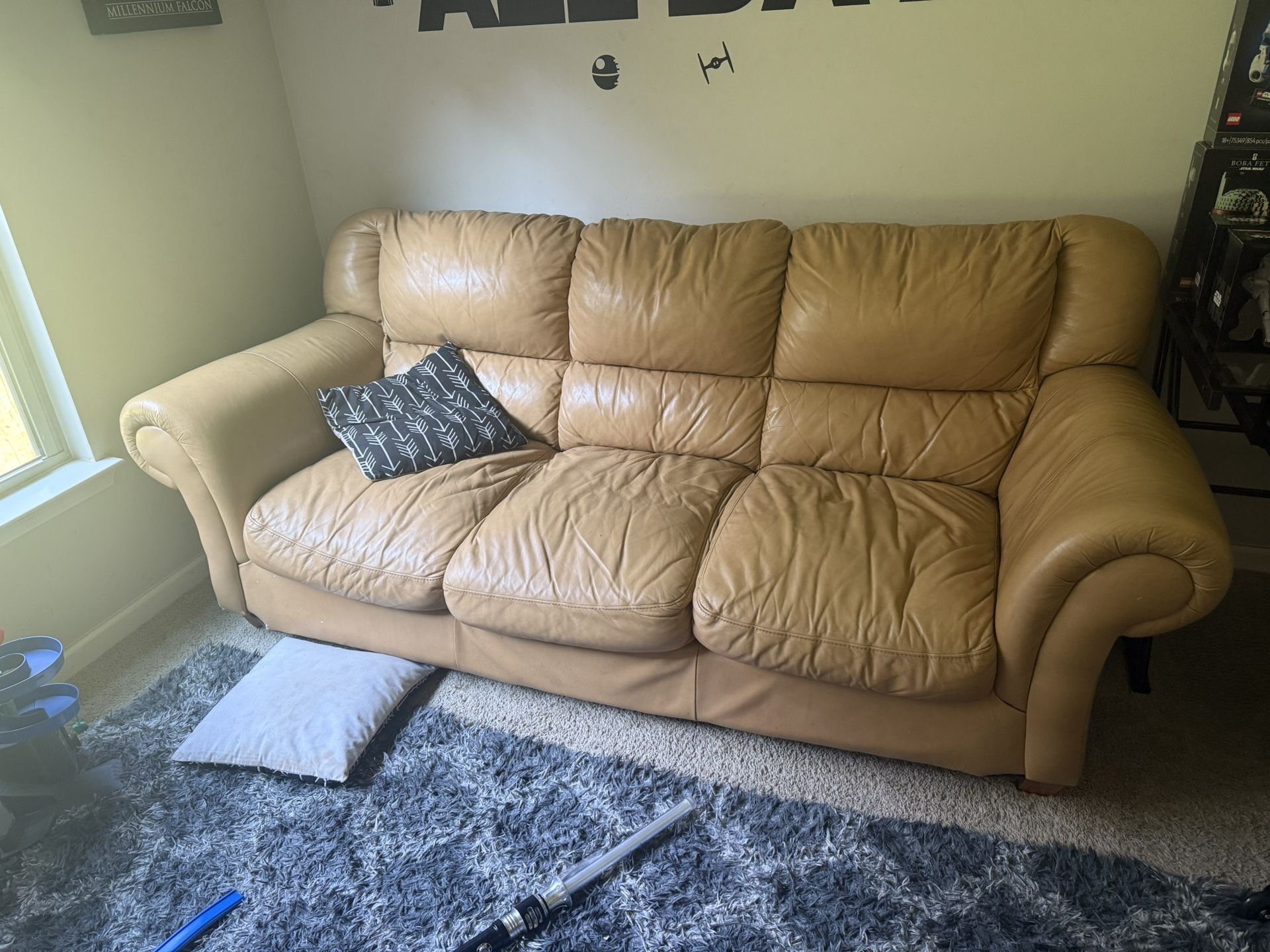 Leather Couch $150 Or OBO