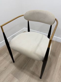 Beige velvet upholstery chairs