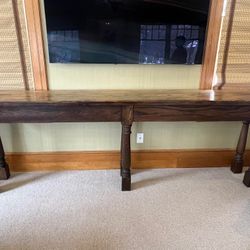 Gorgeous Very Large Custom Made Wood Console 9’long x 18”d x 36”h Smoke free household