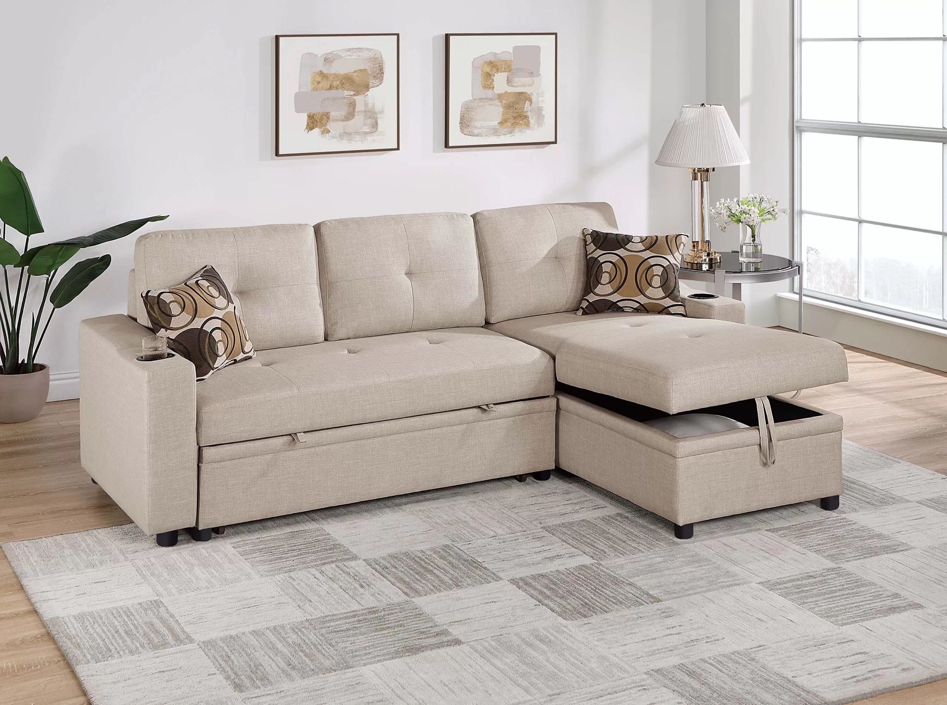 New Sleeper Sectional Sofa Couch! Includes Free Delivery 🚚! Free Assembly!