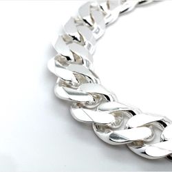 925 Silver Bracelet 8” Beveled Cuban Link 11.3mm 46.8grams 144740 11