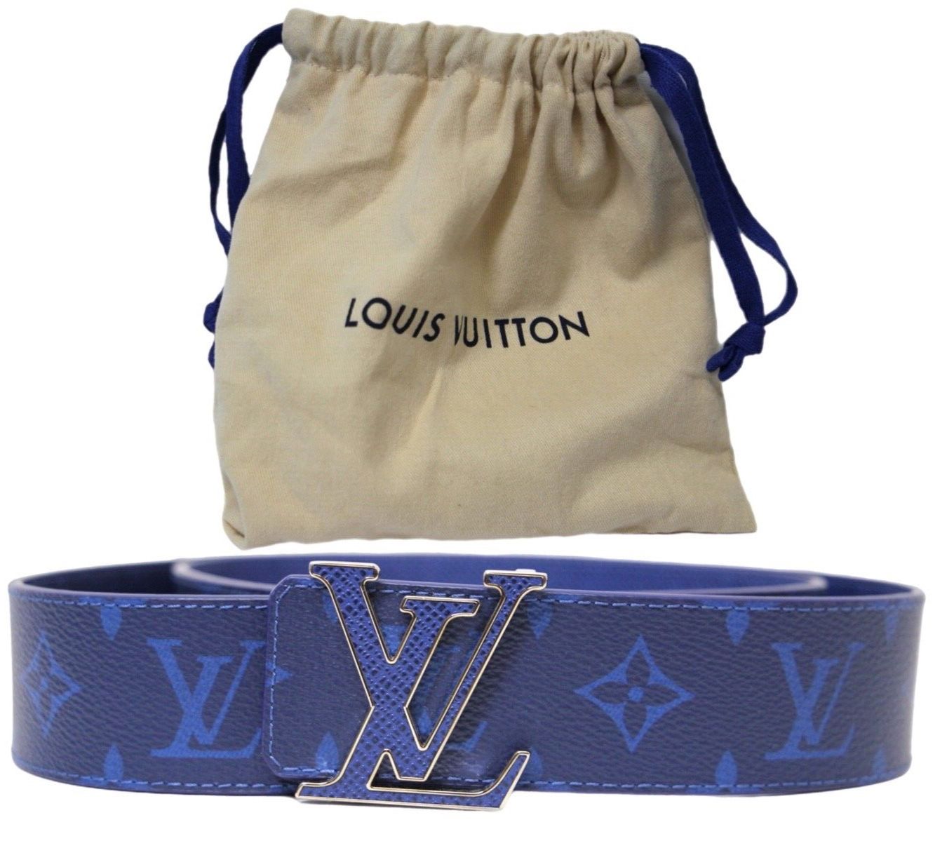 Louis Vuitton Initiales Blue 40mm Reversible Belt M0159 95/38 NO Gucci Prada Versace Chanel Rolex Jordan Balenciaga