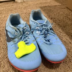 Nike Zoom Rival track spikes in blue and orange