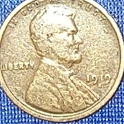 1919 Wheet Penny No Mint (P) Mint( Error)