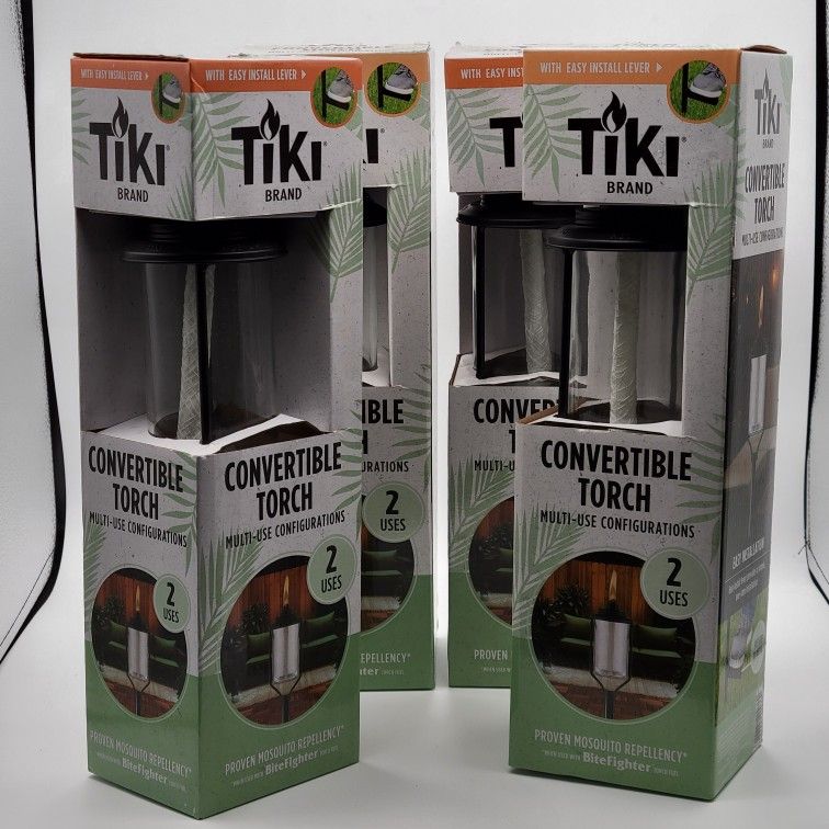 Tiki Torches, Tiki Brand Convertible Torch Selling A Set Of 4 New In Box