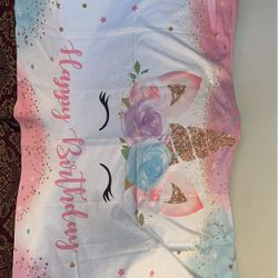 unicorn Banner happy Birthday 