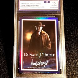 Donald Trump 2024 Commemorative Collectibles Graded CC 10 President 45 law And Order Card