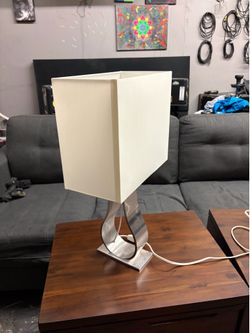 IKEA Modern Table Lamp with Brushed Metal Base