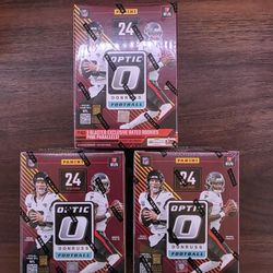 2024 Panini NFL Donruss Optic Football Trading Card Blaster Box LOT OF 3