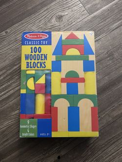 NWT Melissa and Doug Wooden Building Blocks 