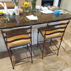 3 Metal Bar Stools & 1 Metal Chair