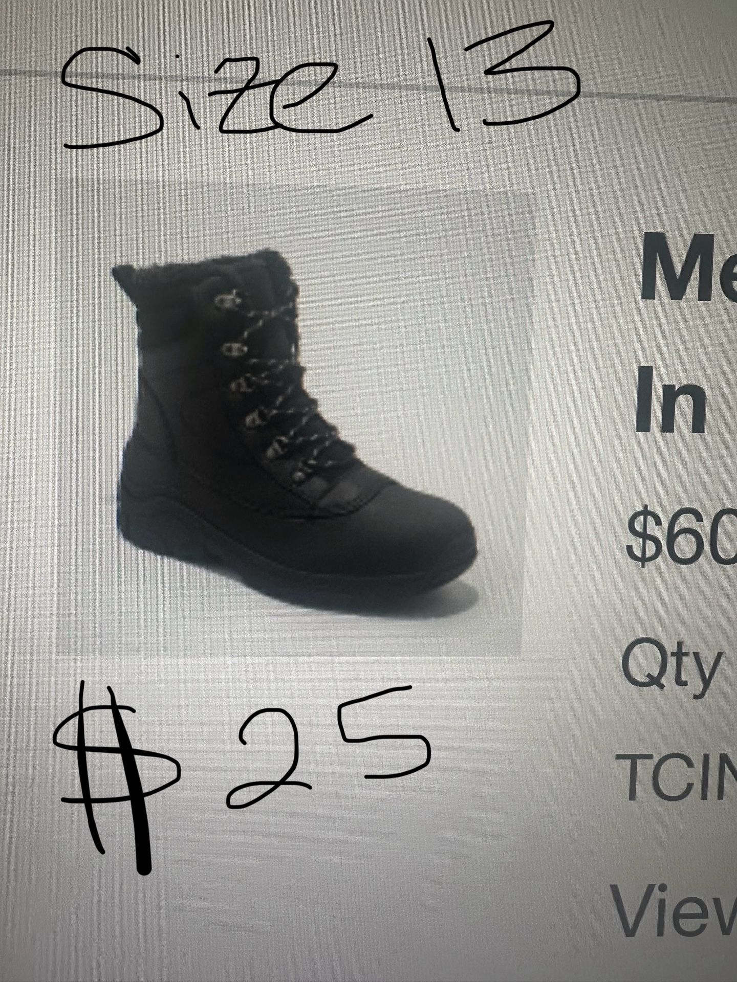 Men’s Snow Boots Size 13