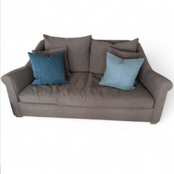 Haynes Furniture Gray Sofa – Down Cushions + Matching Pillows | 2 Available