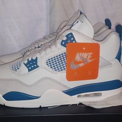 AIR JORDAN RETRO 4 MILITARY BLUE SIZE 11 DEADSTOCK NEW WITH STORE RECEIPT 