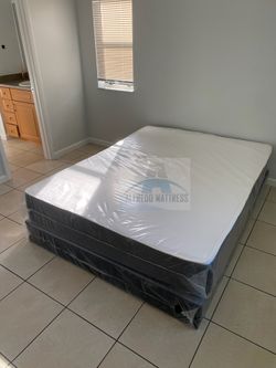 NEW FULL SIZE 54x75” MATTRESS AND BOX SPRING-2pcs