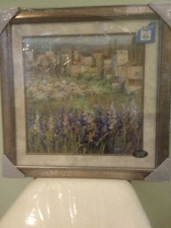 Framed Art - Village with flowers