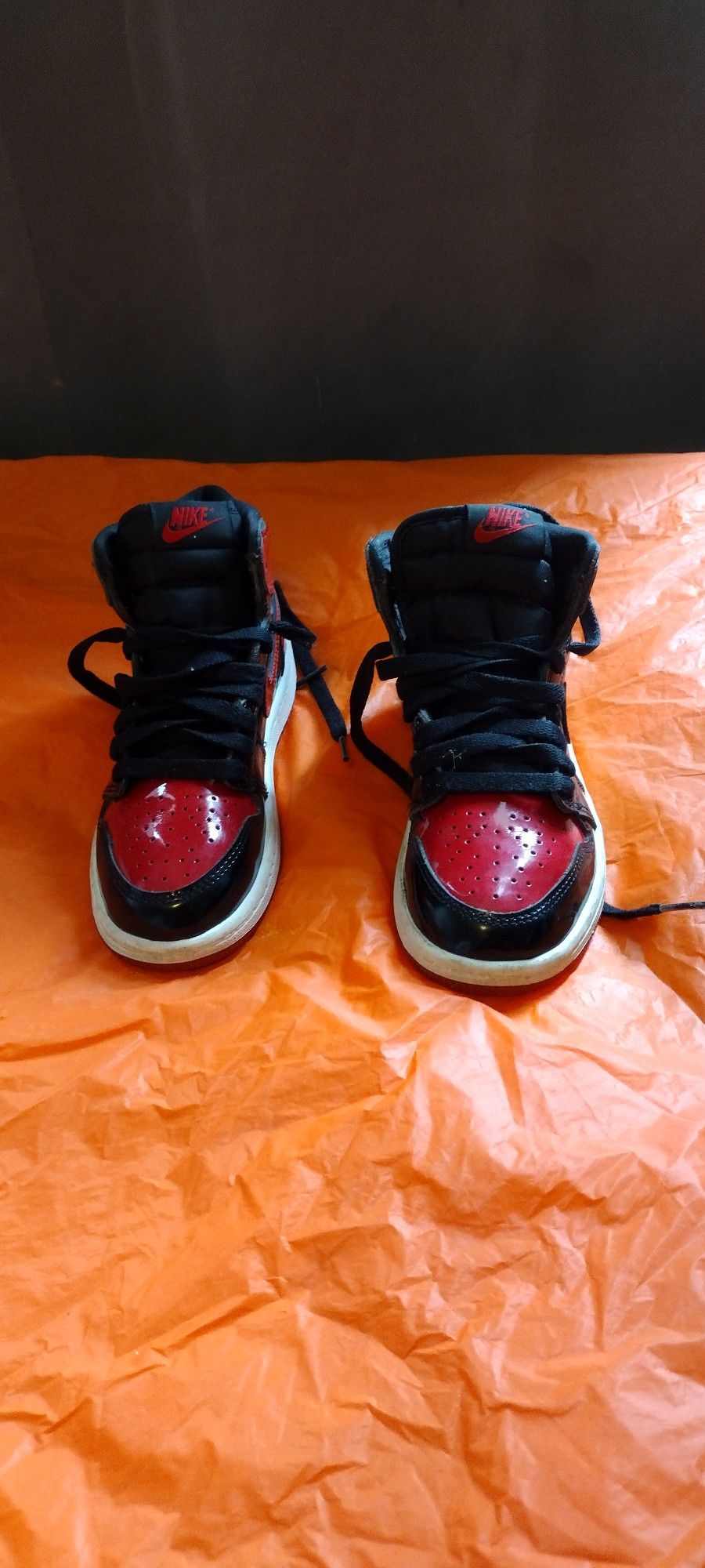 Boys Red And Black Jordans