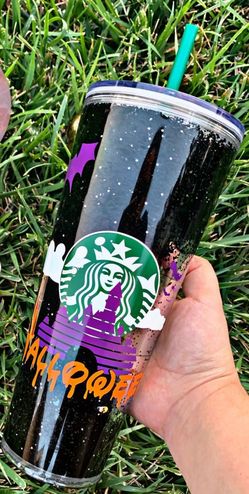 Halloween Snow Globe starbucks cup