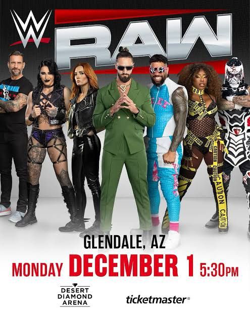 TICKETS WWE RAW GLENDALE ARIZONA DECEMBER 1