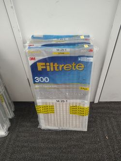 3 packs 3M Filtrete 300 Basic Dust & Lint Filters 14x25x1