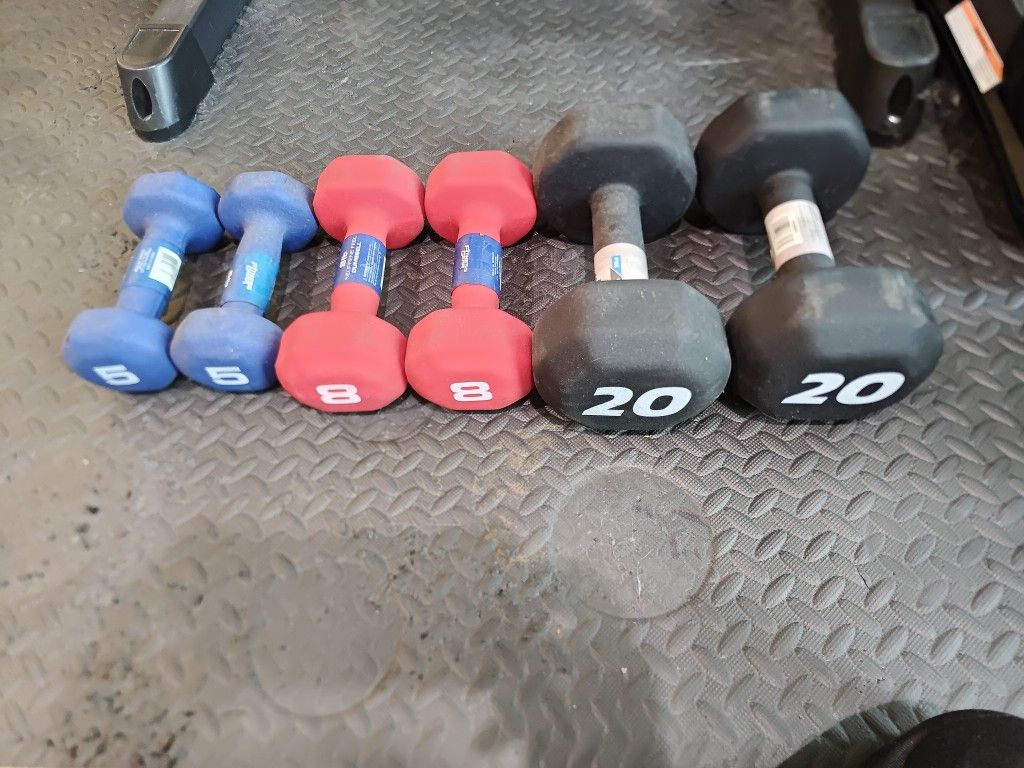5lb, 8lb And 20lb Neoprene Dumbbells