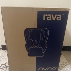 BRAND NEW, SEALED IN BOX NUNA RAVA CARSEAT IN CAVIAR! 