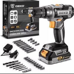 Power Drill Cordless: DEKO PRO Cordless Drill 20V Electric Power Drill Set Tool 