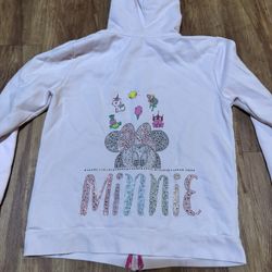 Disney Parks Disneyland Minnie Mouse Girls Size Large Pink Diamond Studs Embroid